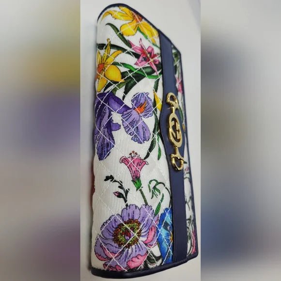 New🔥 Gucci Zuma Continental Quilted Flora Wallet