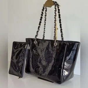 Chanel Triple CC Shoulder Tote in Black Patent Leather 2 pieces 🔥🩷
