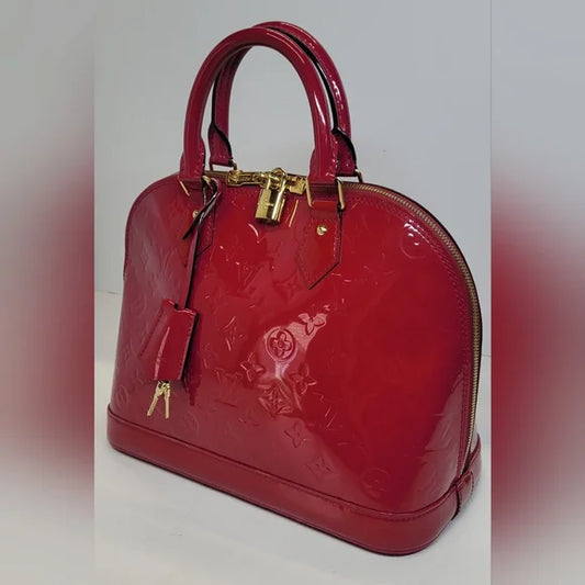 Louis Vuitton pink/red Vernis Alma PM with Lock & Key🔥