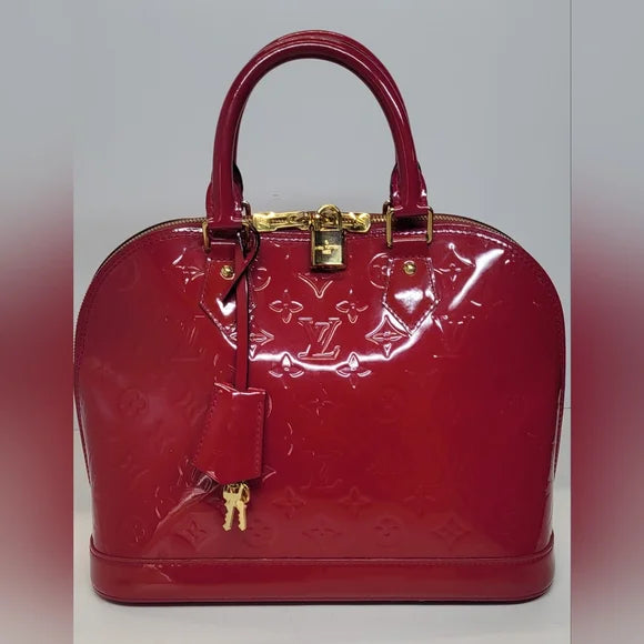Louis Vuitton pink/red Vernis Alma PM with Lock & Key🔥