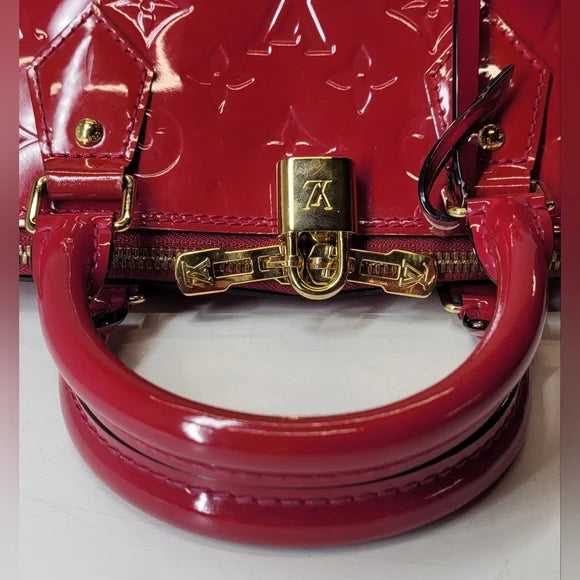 Louis Vuitton pink/red Vernis Alma PM with Lock & Key🔥