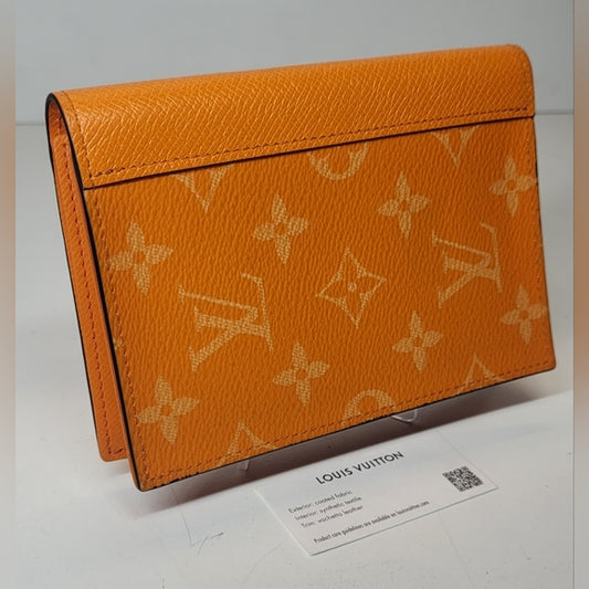 Louis Vuitton Taigarama Orange Leather Passport Cover