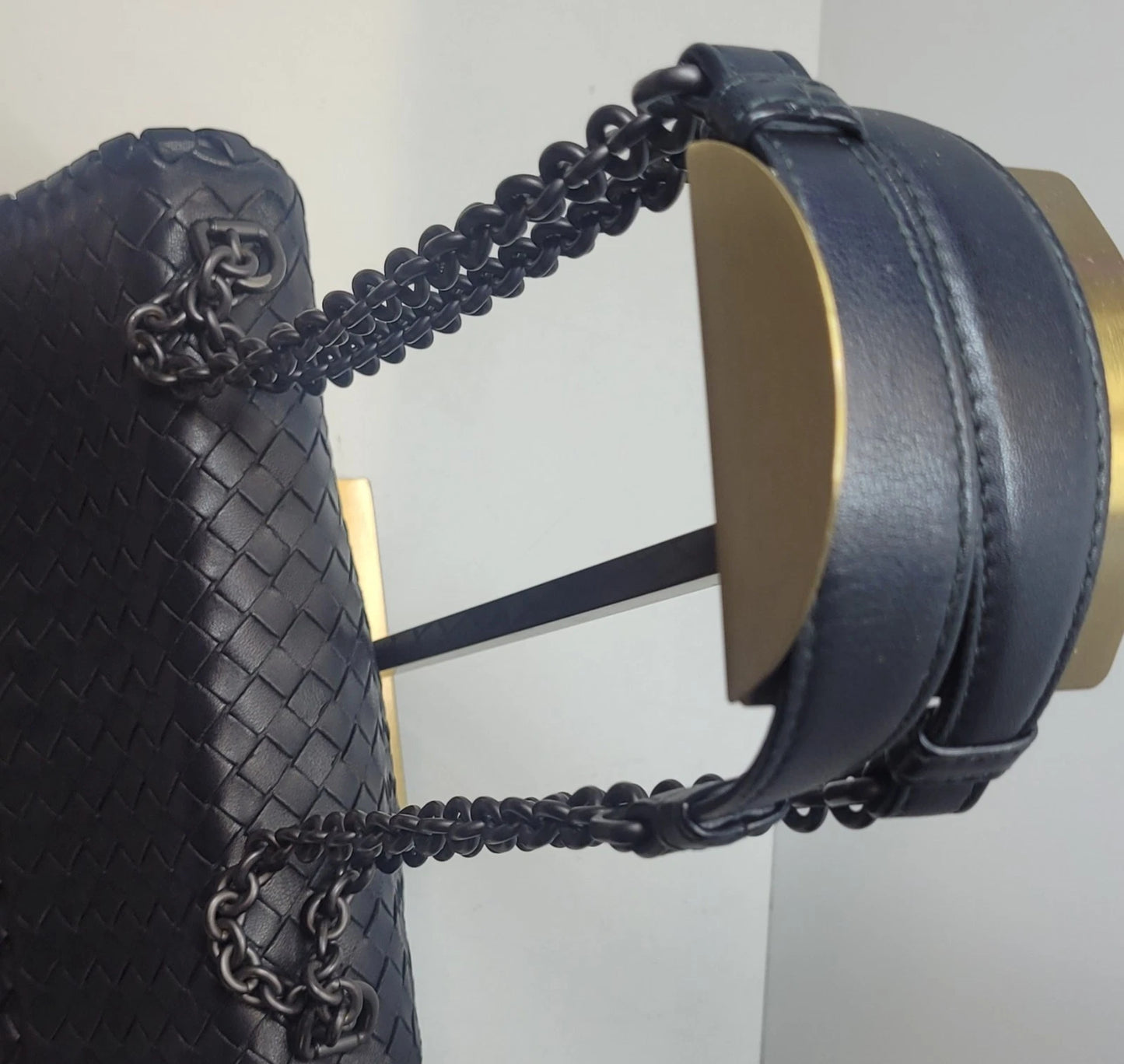 Bottega Veneta Intrecciato Olimpia Black Woven Leather Shoulder Bag