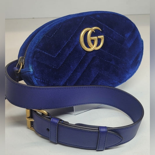 Gucci Marmont Blue Velvet Belt Bag, Bumbag 🔥🩷