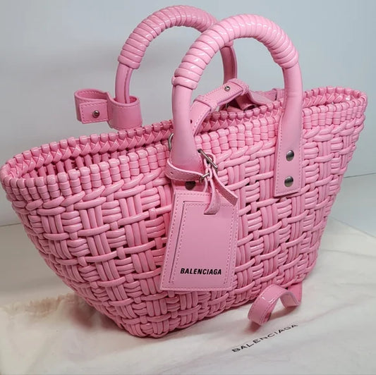 Balenciaga Pink Bistro XS Basket Bag