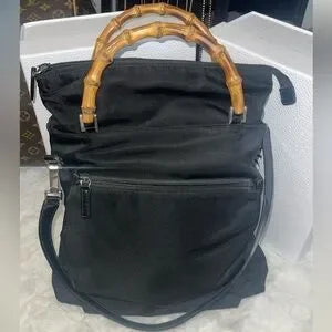Gucci bamboo nylon crossbody bag
