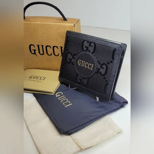 Gucci Off The Grid Black Leather BiFold Wallet NWOT