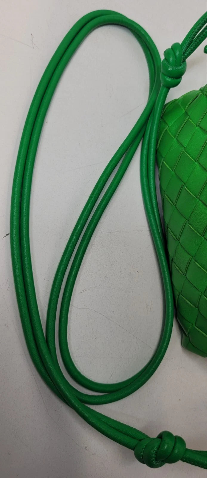 Bottega Veneta Green Woven Leather Small Loop Camera Bag