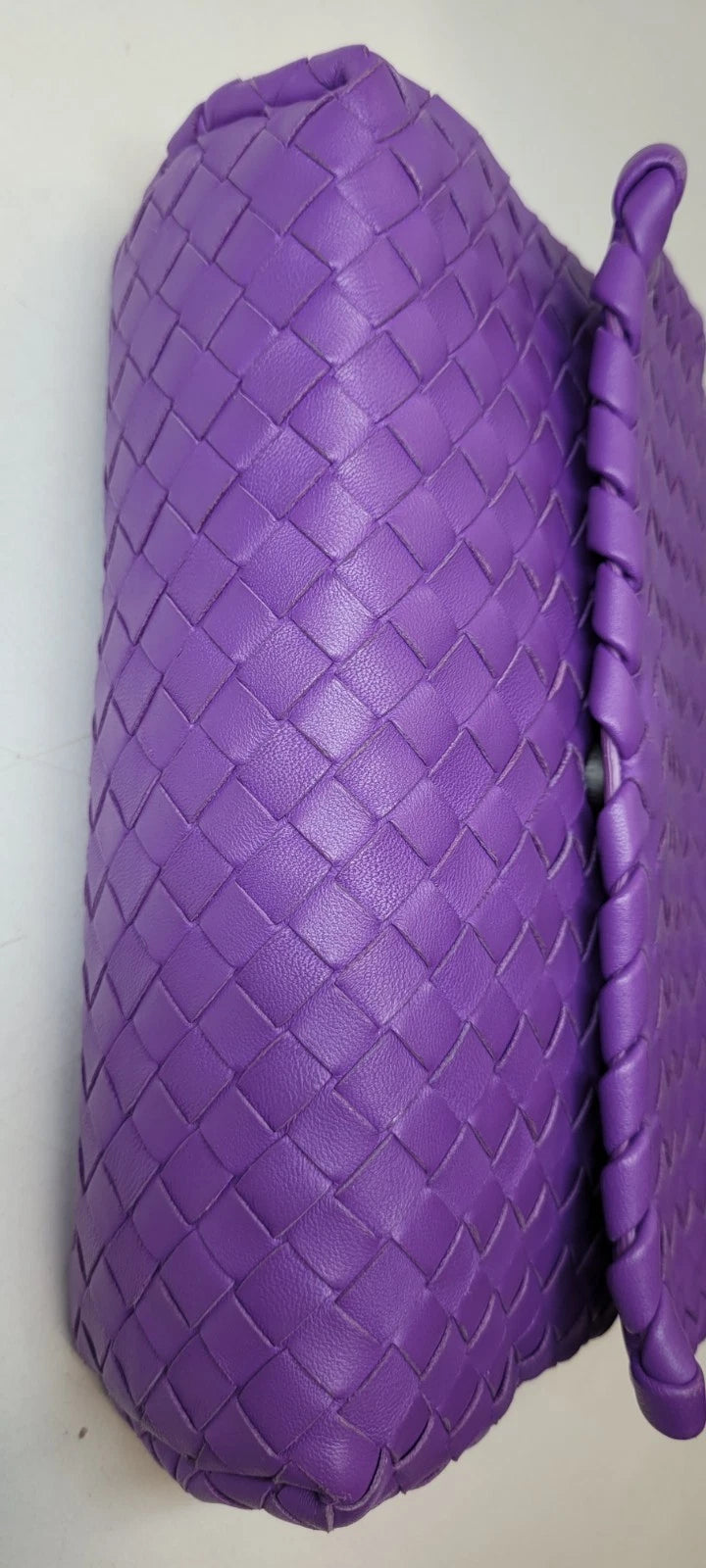 Bottega Veneta Intrecciato Woven Purple Leather Shoulder Bag
