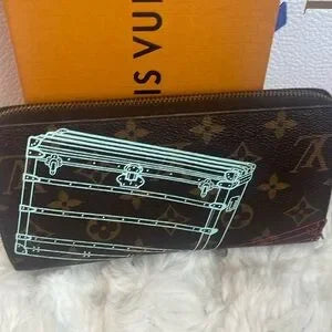 LOUIS VUITTON Long Monogram Zippy Wallet, Limited Edition Trunks