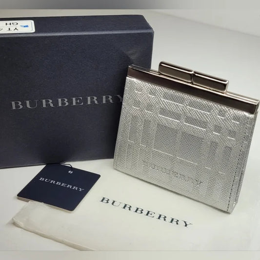 Burberry Silver Kiss Lock Coin Purse