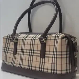 Burberry nova check canvas tote brown