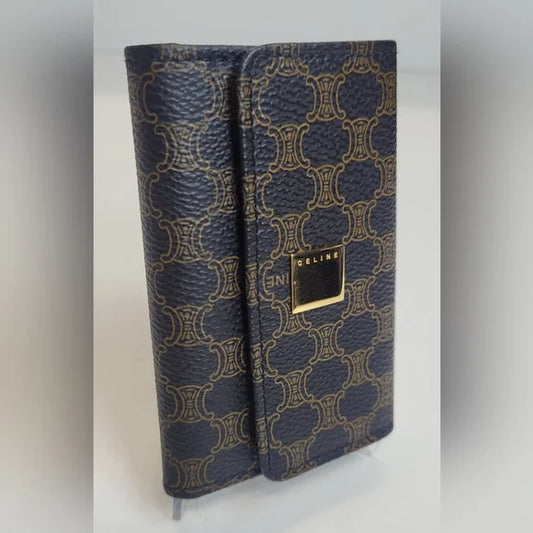 Celine Macadam Brown Leather Key Holder