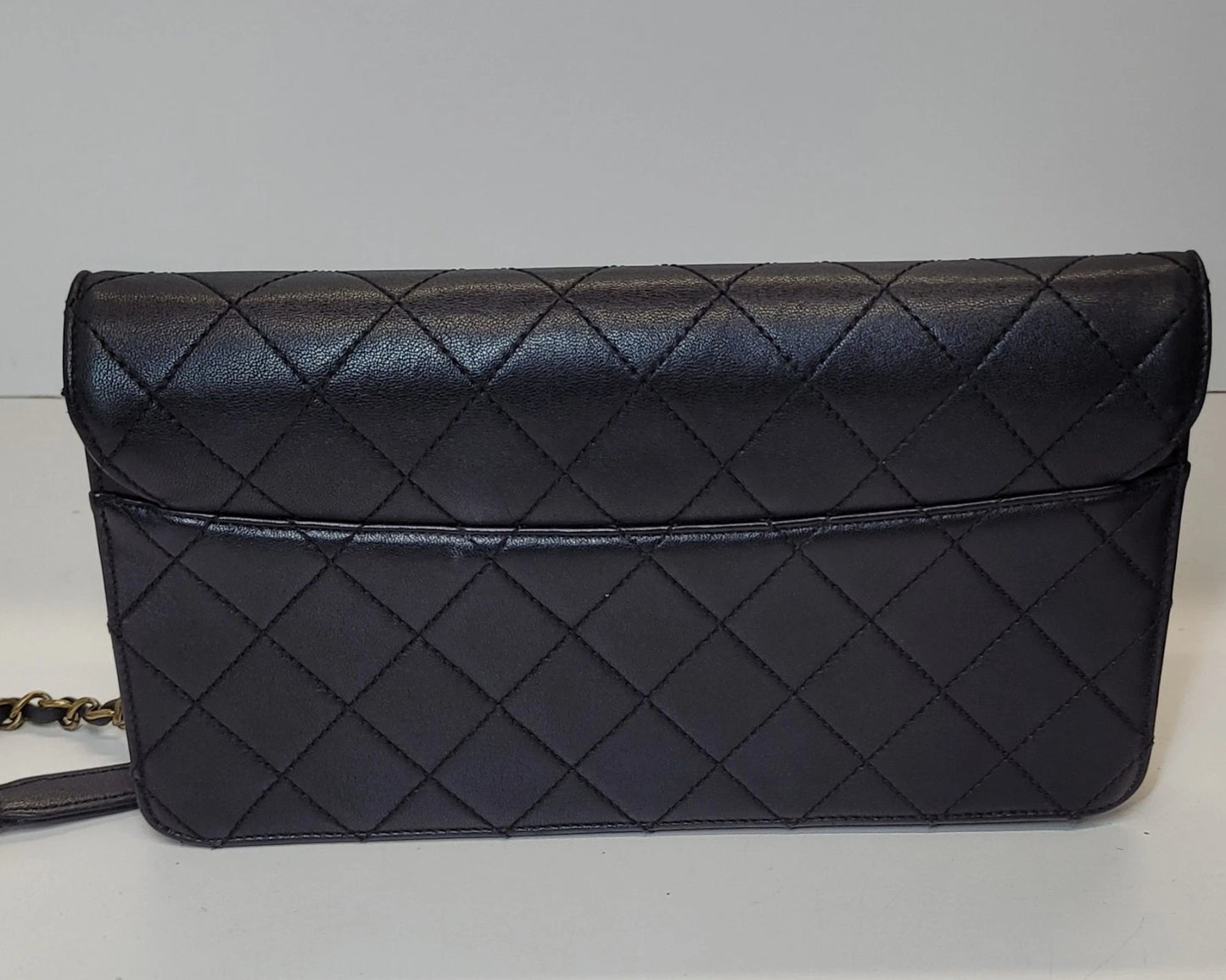 Chanel Black Sheepskin Quilted Flap Bag