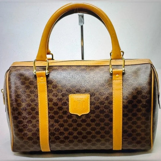 Celine Vintage Med Boston Macadam Leather Handbag