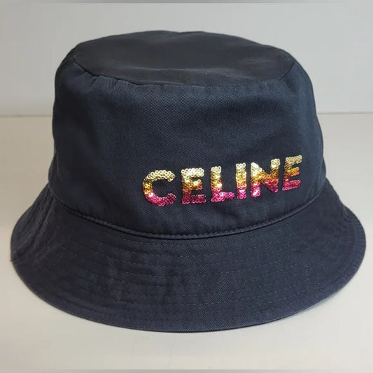 Celine Black Canvas Bucket Hat