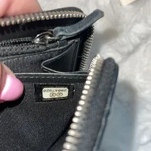 Chanel lambskin CC quilted long wallet with COA cards