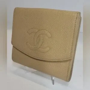 Chanel Timeless Beige Caviar BiFold Wallet