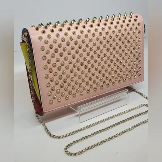 Christian Louboutin Paloma Tri Color Leather 2 Way Clutch crossbody bag