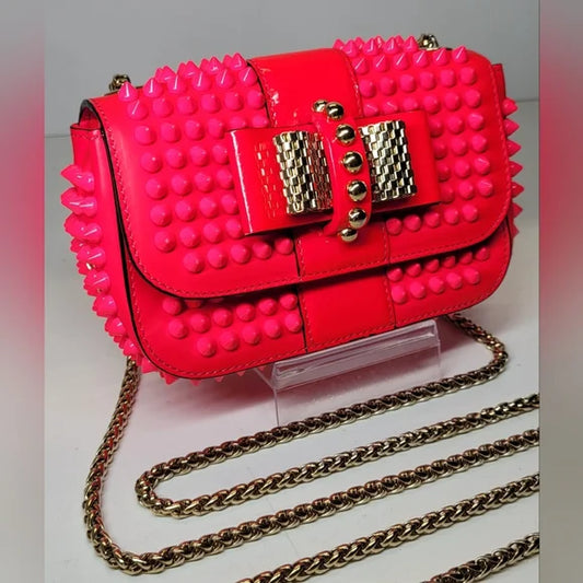 Christian Louboutin Sweet Charity Hot Pink Mini Bow Bag