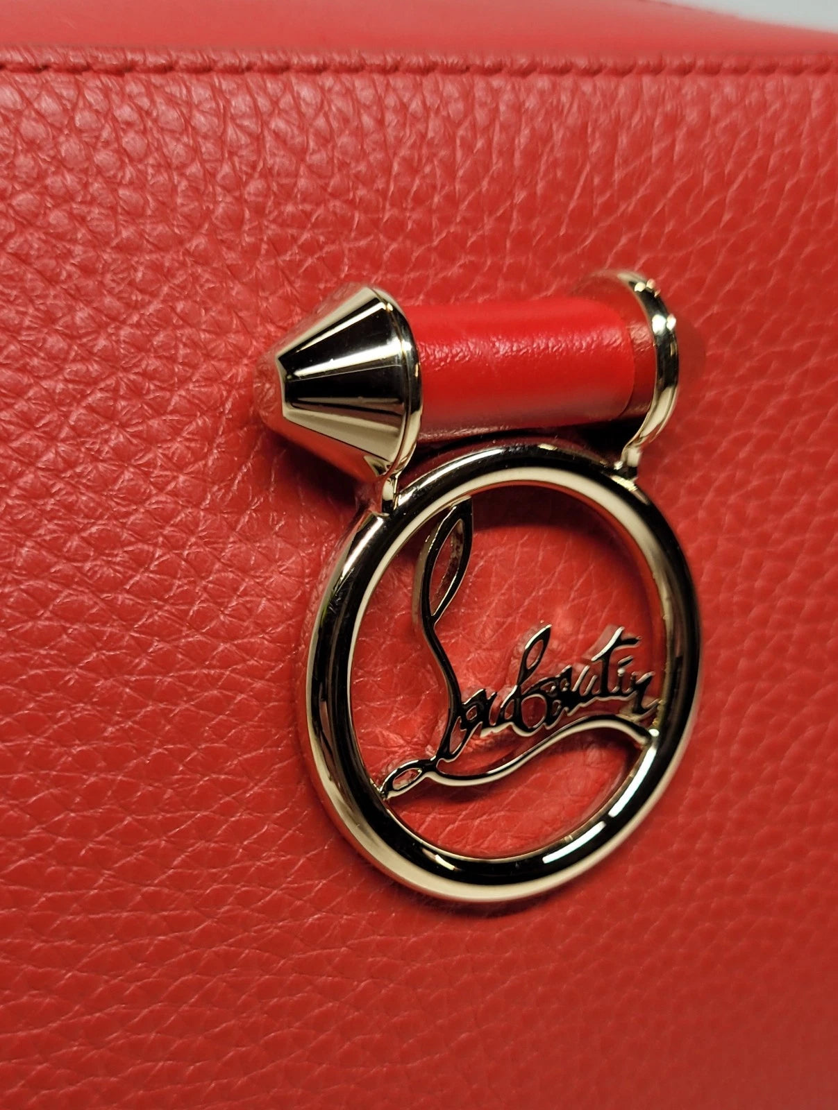 Christian Louboutin Red Leather Rubylou Camera Bag