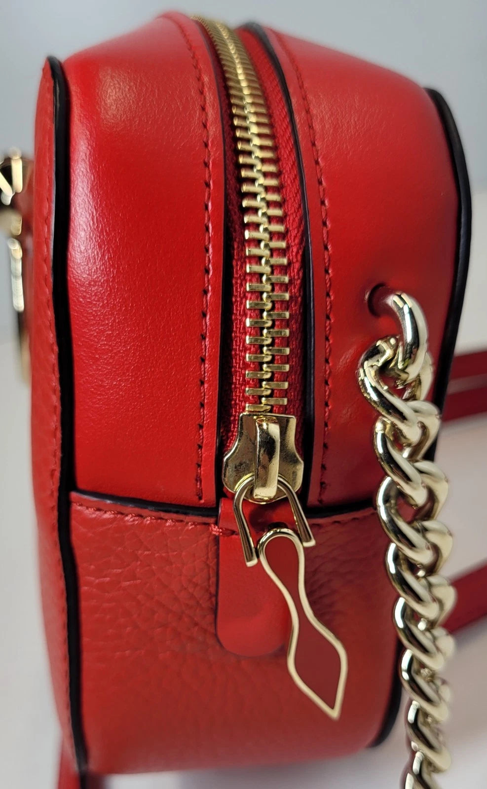 Christian Louboutin Red Leather Rubylou Camera Bag