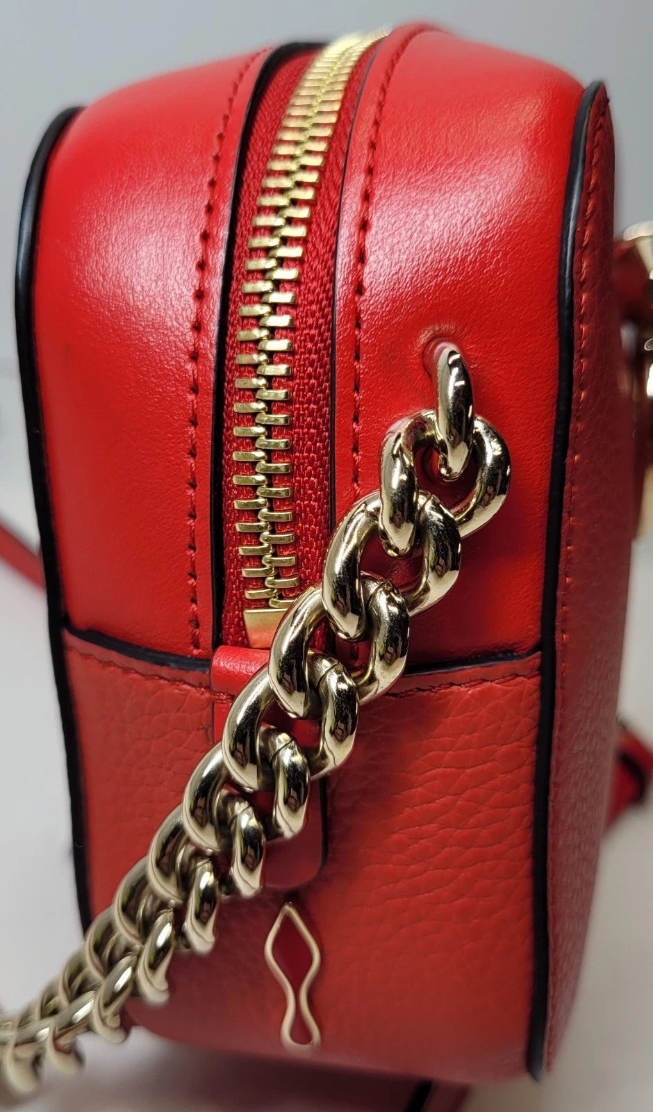 Christian Louboutin Red Leather Rubylou Camera Bag