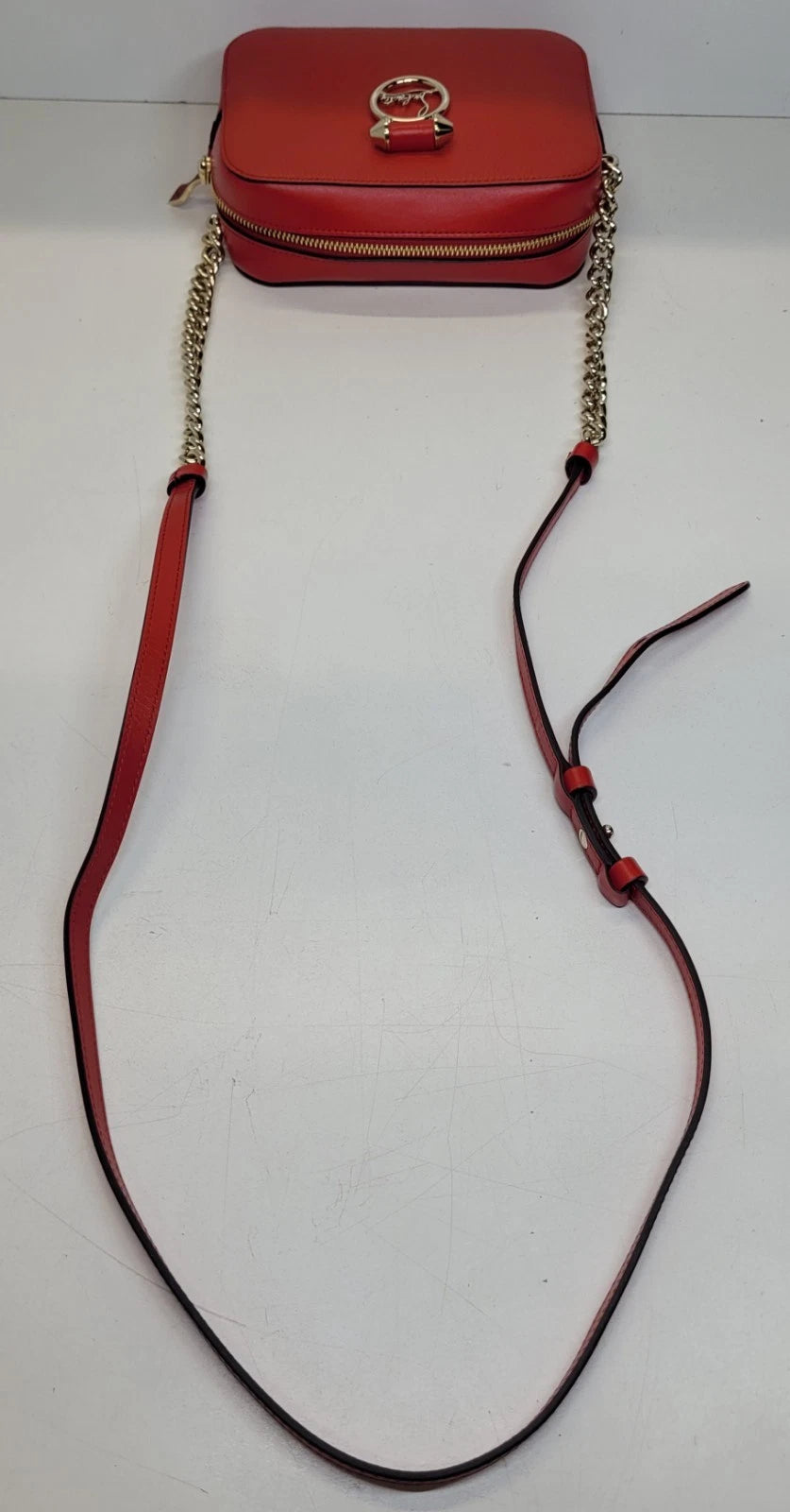 Christian Louboutin Red Leather Rubylou Camera Bag