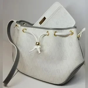 Christian Dior Vintage honeycomb white Bag,2 pieces STUNNING 🔥🩷