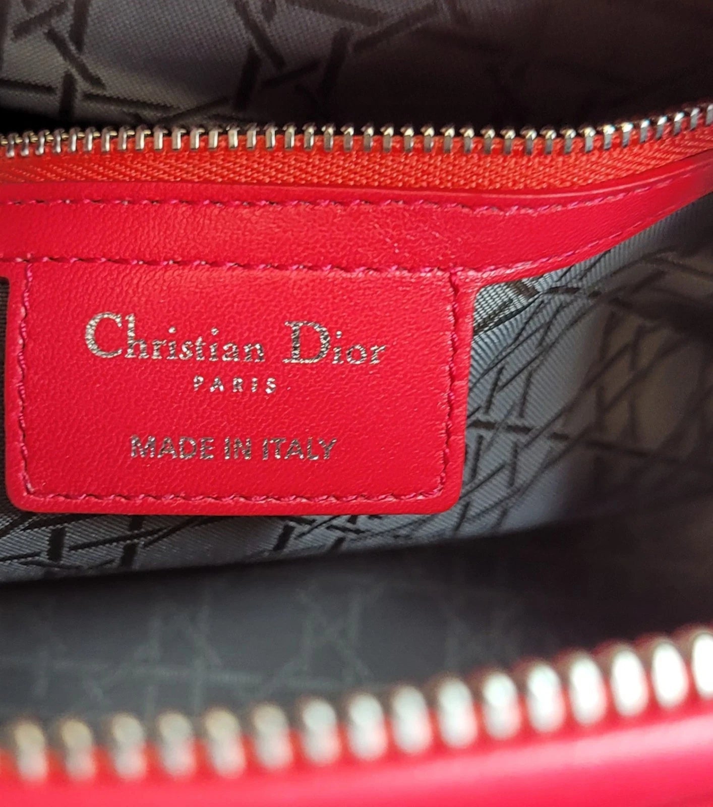 Christian Dior Lady Dior Cannage Quilted Lambskin Red Large handbag