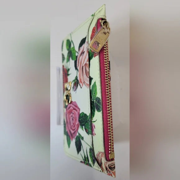Dolce & Gabbana Floral Print White Leather Card Holder
