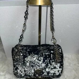 Dolce & Gabbana Metallic Sequin Miss Charles Shoulder Bag🔥🩷