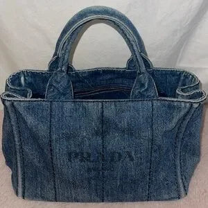 Denim Prada Canapa tote bag