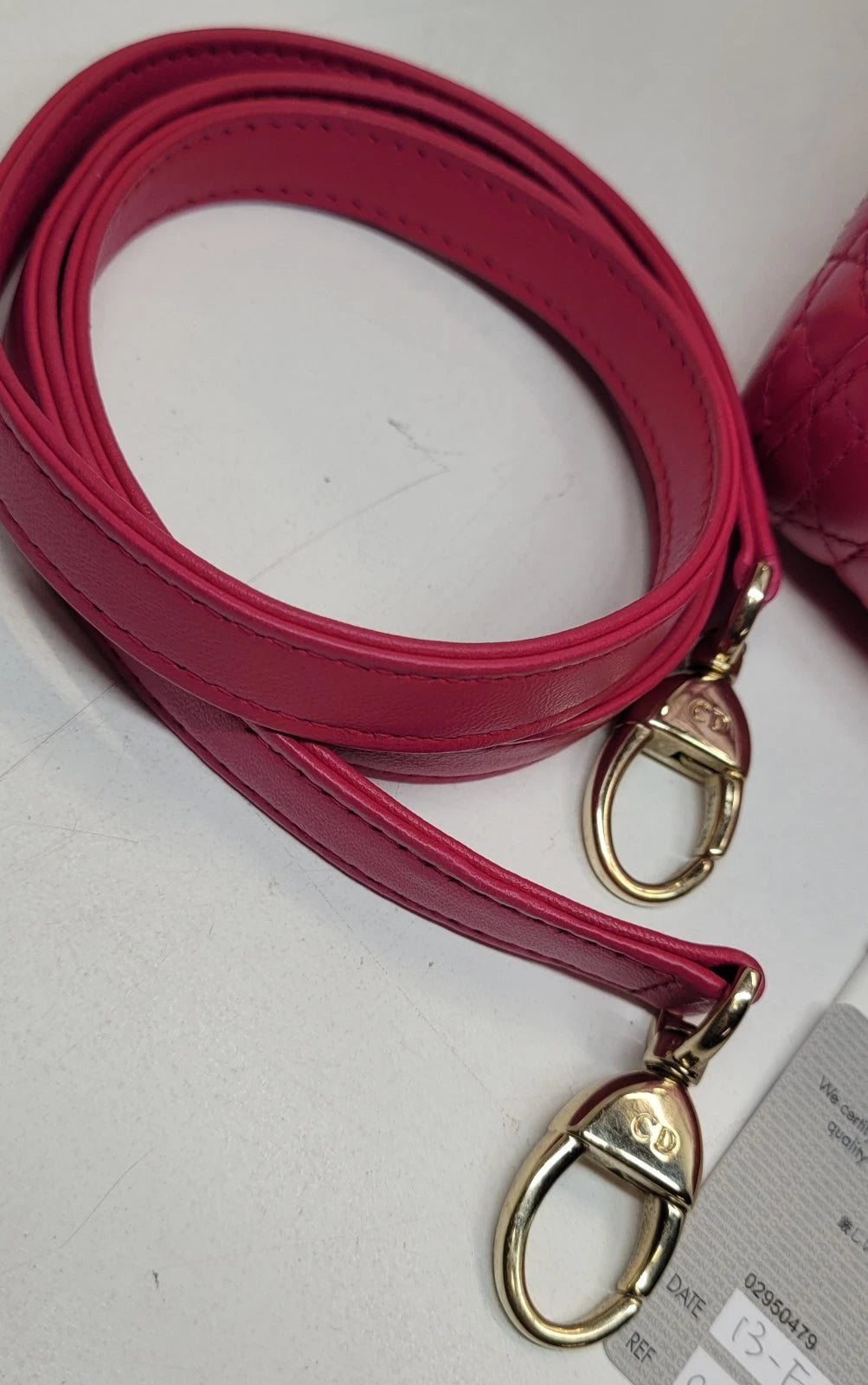 Christian Dior Pink Lambskin Lady Dior Cannage Handbag