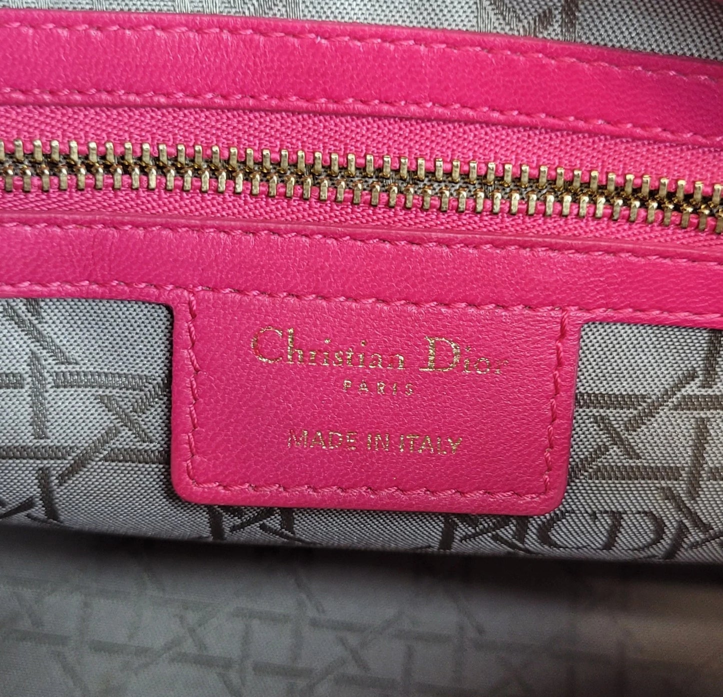 Christian Dior Pink Lambskin Lady Dior Cannage Handbag