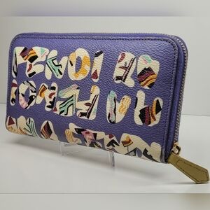 Fendi Lilac Roma Print Long Zippy Wallet