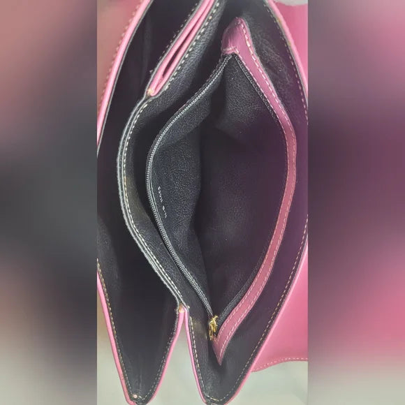 Vintage Fendi Pink Leather Top Handle Handbag