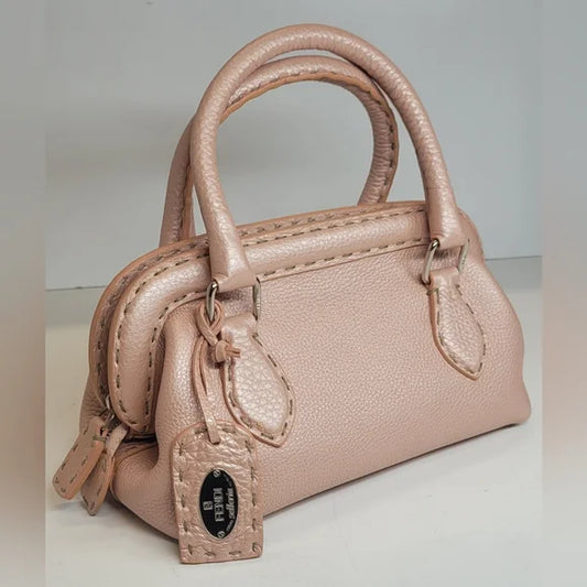 Fendi Mini Selleria Pink Leather Handbag