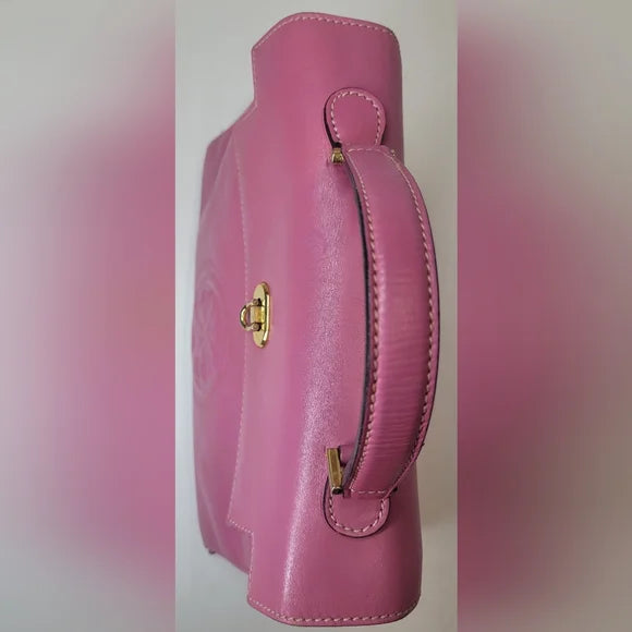 Vintage Fendi Pink Leather Top Handle Handbag