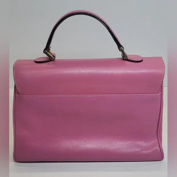 Vintage Fendi Pink Leather Top Handle Handbag