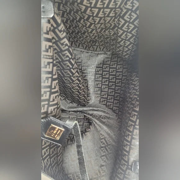 Fendi Zucca Brown Canvas Shopper Tote Bag with 2nd Piece