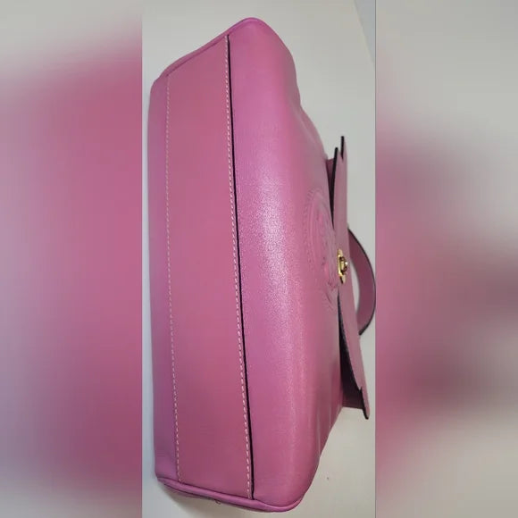 Vintage Fendi Pink Leather Top Handle Handbag