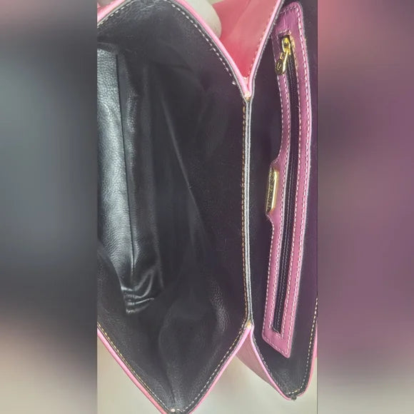 Vintage Fendi Pink Leather Top Handle Handbag