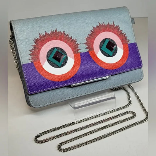 Fendi Monster Hypnoteyes Multicolor Leather crossbody bag