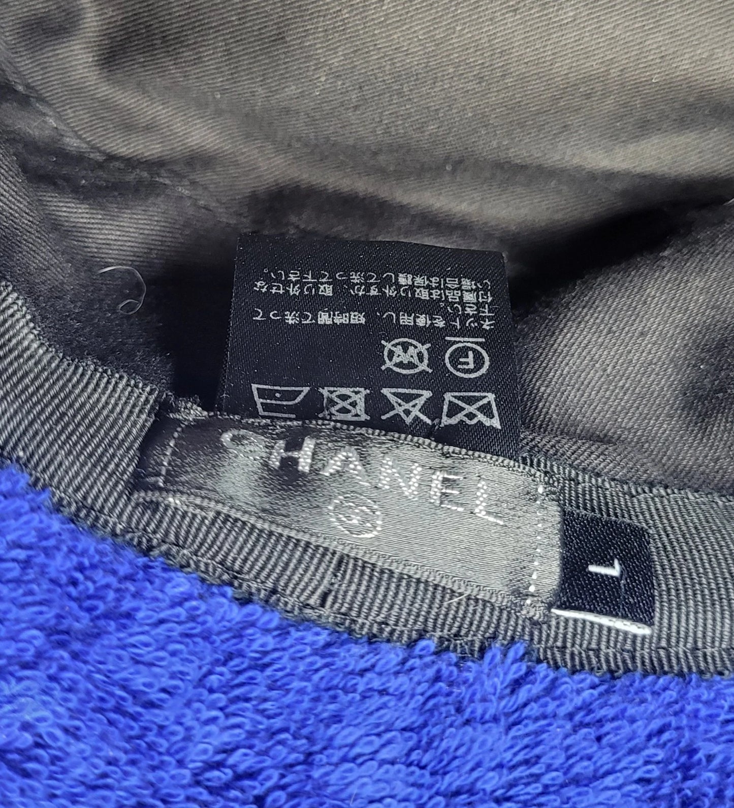 Chanel Blue Fuzzy Bucket Hat Size L