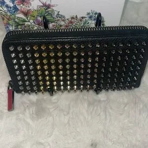 Christian Louboutin long spiked zippy wallet