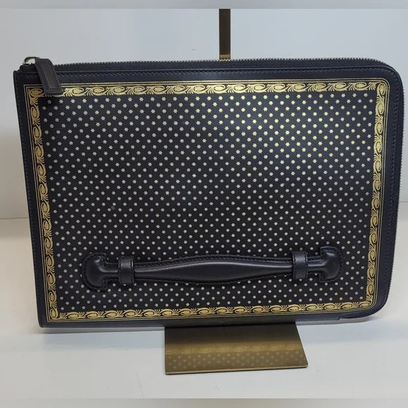 Gucci Sega Black & Gold Magnetismo Pouch / IPad Holder