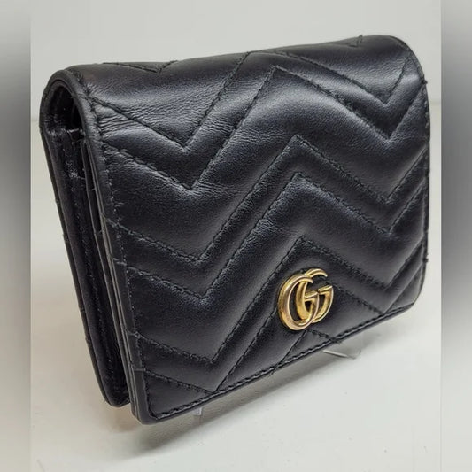 Gucci Marmont Small Black Leather Wallwt