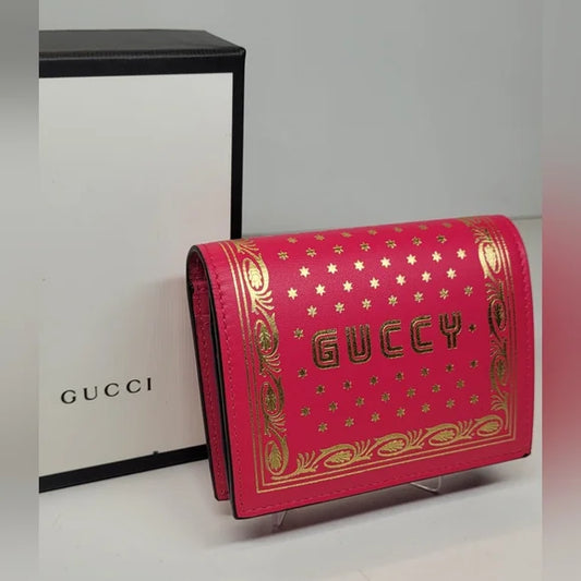 Gucci Pink Sega Bi Fold Compact Wallet