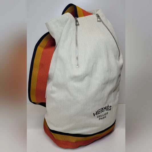 Hermes Toile Chevron Cavalier Sling Bag/Backpack